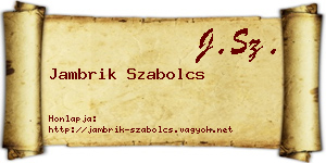 Jambrik Szabolcs névjegykártya