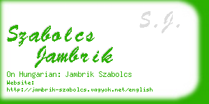 szabolcs jambrik business card